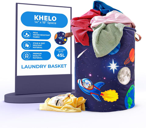 Dirt & Stain Resistant Waterproof Laundry Hamper, Space & Astronauts theme