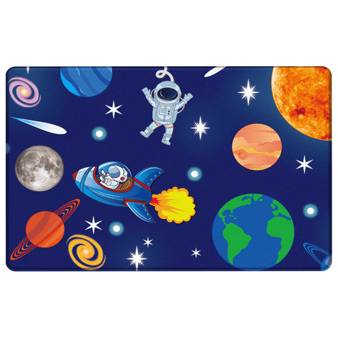 Space & Astronauts Anti-Slip Velvet Soft Kids Bathroom Mats