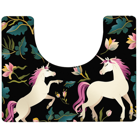 Floral Unicorns Anti-Slip Velvet Soft Kids Bathroom Mats