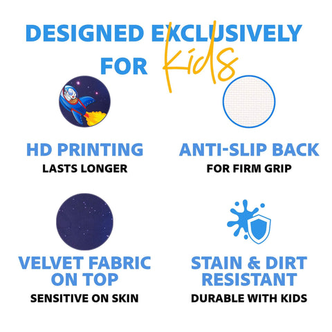 Space & Astronauts Anti-Slip Velvet Soft Kids Bathroom Mats