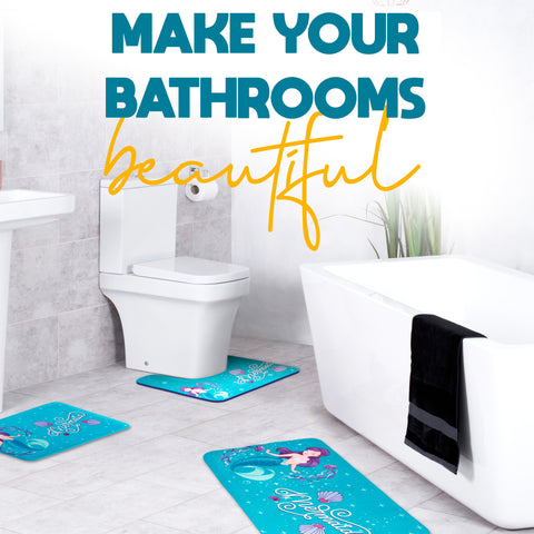 Magical Mermaids Anti-Slip Velvet Soft Kids Bathroom Mats