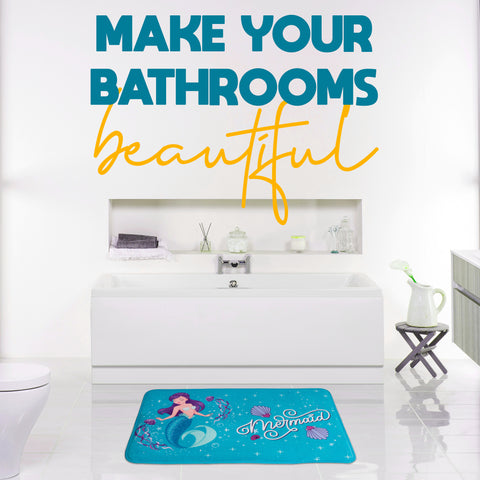 Magical Mermaids Anti-Slip Velvet Soft Kids Bathroom Mats