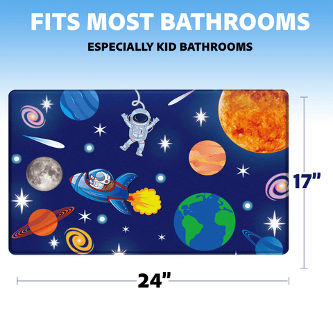 Space & Astronauts Anti-Slip Velvet Soft Kids Bathroom Mats