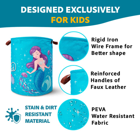 Dirt & Stain Resistant Waterproof Laundry Hamper, Magical Mermaids theme