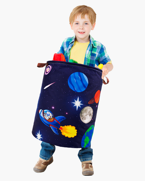 Dirt & Stain Resistant Waterproof Laundry Hamper, Space & Astronauts theme