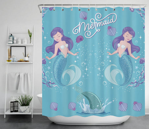 Waterproof, Dirt Resistant Shower Curtain, Magical Mermaids theme