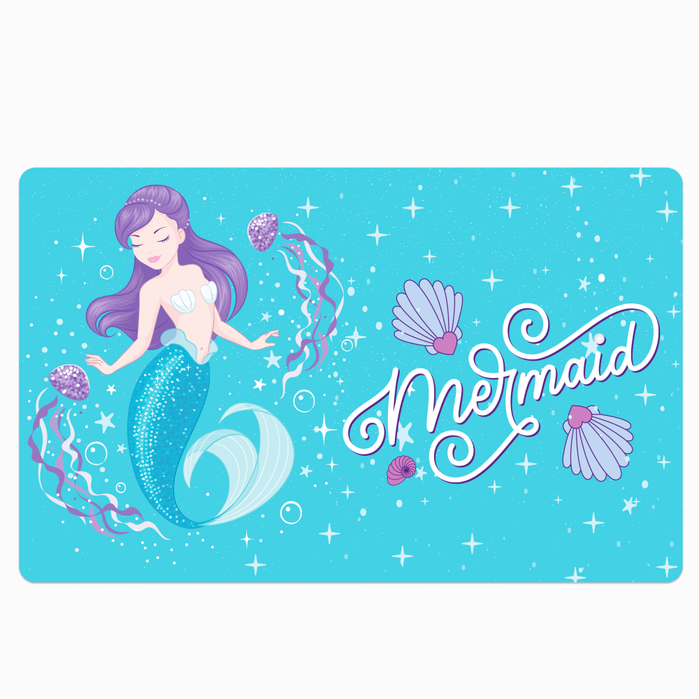 The Khelo Magical Mermaid Bath Mat transforms your child’s bathroom into an enchanting underwater paradise. Featuring a beautifully illustrated mermaid, seashells, and whimsical ocean-themed details, this ultra-soft bath mat provides a cushioned, non-slip surface for safety and comfort. Made with high-quality, water-absorbent materials, it keeps floors dry and secure while adding a touch of magic to bath time. Easy to clean and durable, this bath mat is perfect for kids who love mermaids and ocean adventure